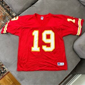 Vintage Russell Athletic Kansas City Chiefs 19 Blank Red Jersey L 44 Joe Montana
